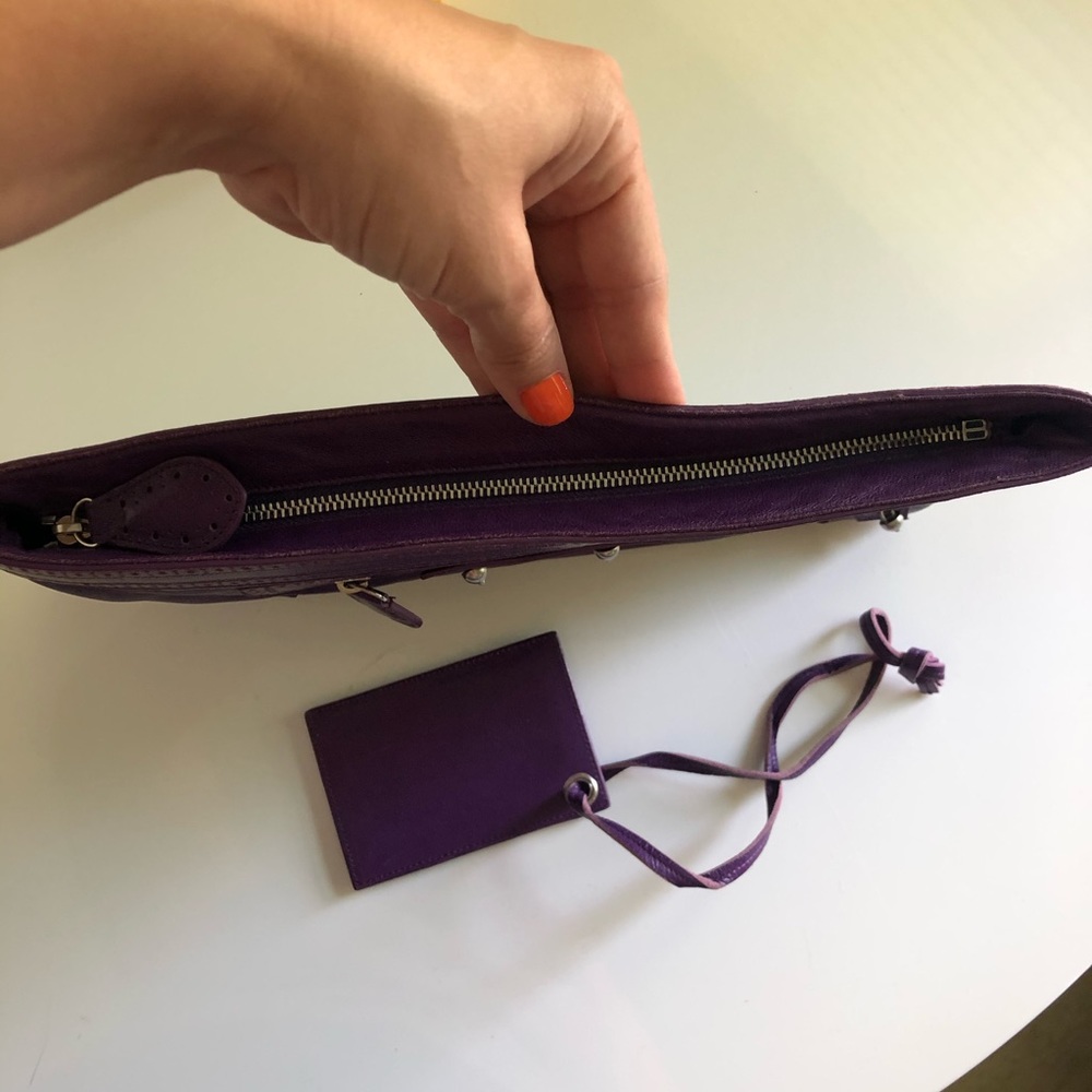 Balenciaga Purple Leather Clutch - Picture 4 of 14